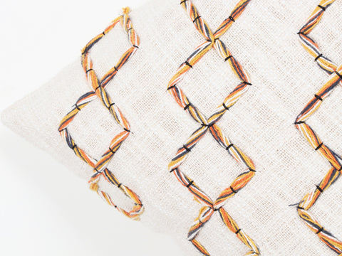 Set Of 3 Tufted Texture Boho Ivory Mustard Yellow Stripe Fringe Cushion Cover
