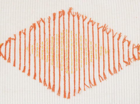 Tufted Texture Boho Ivory and Yellow Stripe Fringe Cushion Cover