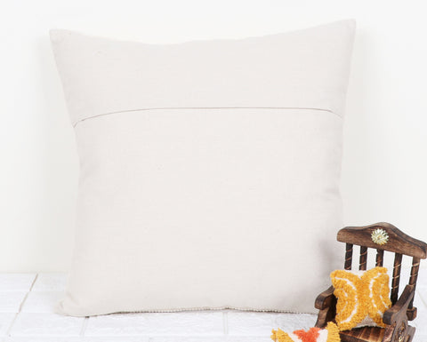 Set Of 3 Tufted Texture Boho Ivory Blue Stripe Fringe Cushion Cover