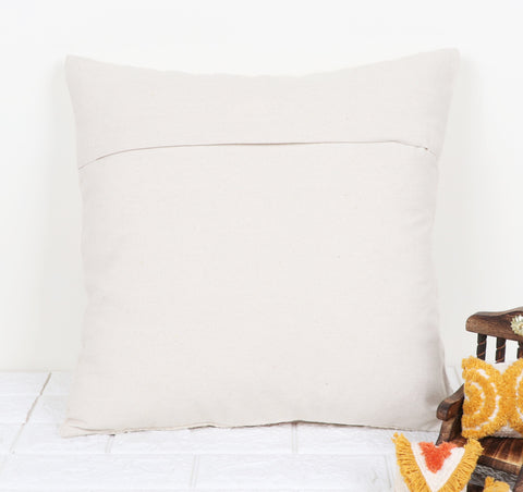 Set Of 2 Tufted Texture Boho Ivory Brown Fringe Cushion Cover