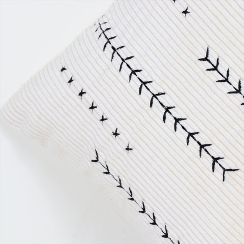 Hand Tufted Texture Boho Ivory and Black Cushion Cover