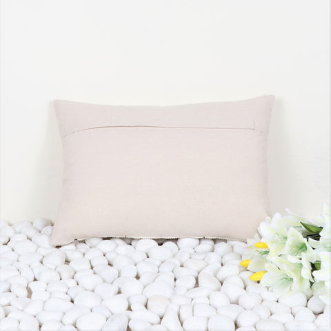 Hand Tufted Texture Boho Ivory and Black Cushion Cover