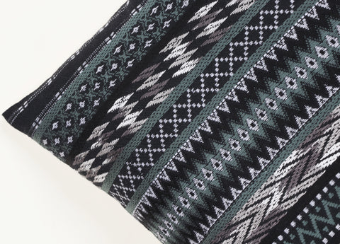 Set Of 2 Hand Loom Woven Texture Boho Black White Stripe Cushion Cover