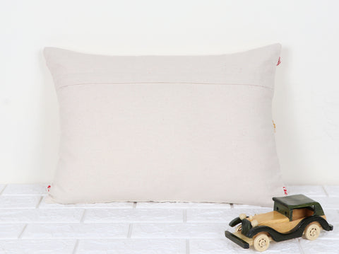Hand Tufted Texture Boho Ivory and Yellow Fringe Cushion Cover