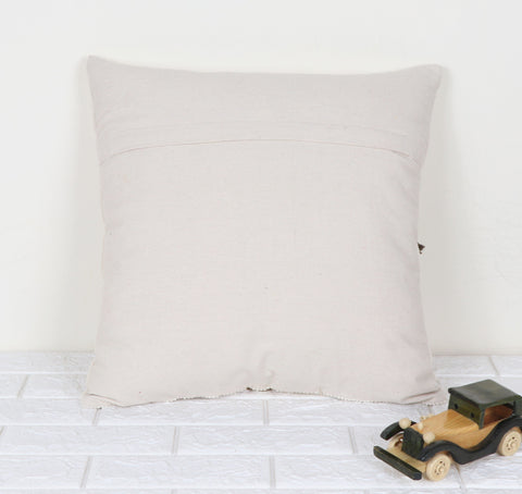 Set Of 3 Hand Tufted Texture Boho Ivory Mustard Yellow Fringe Cushion Cover