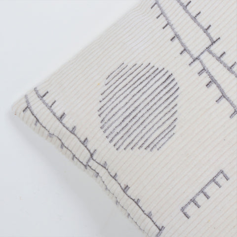 Hand Tufted Texture Boho Blue and Gray Stripe Fringe Cushion Cover