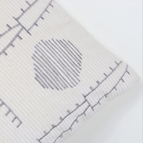 Hand Tufted Texture Boho Blue and Gray Stripe Fringe Cushion Cover