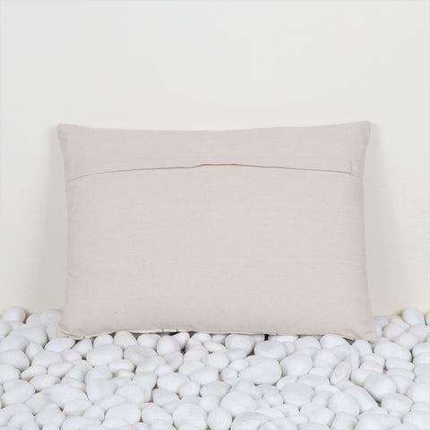 Hand Tufted Texture Boho Blue and Gray Stripe Fringe Cushion Cover