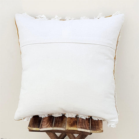 Set Of 3 Tufted Texture Boho Stripe Ivory Mustard Pillow
