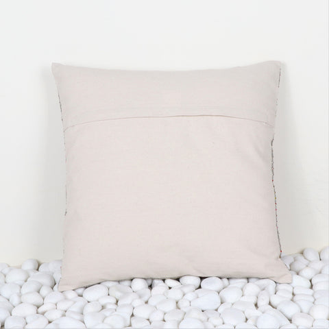 Set Of 2 Hand Loom Woven Texture Boho Gray Red Cushion Cover