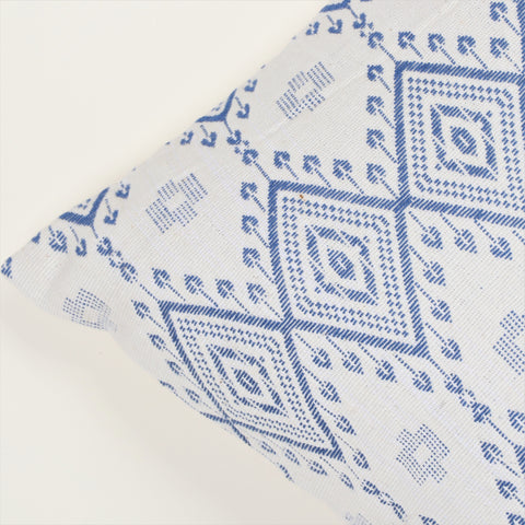 Set Of 2 Hand Loom Woven Texture BLue White Cushion Cover