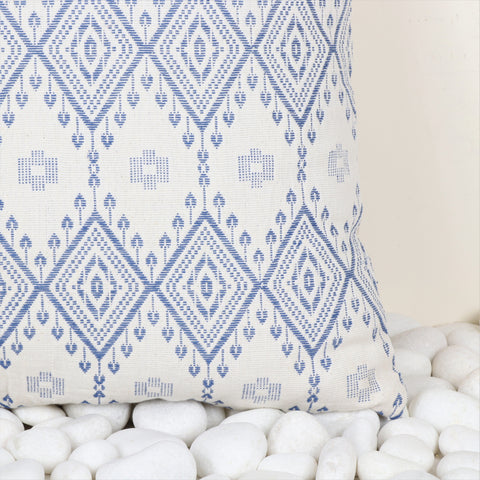 Set Of 2 Hand Loom Woven Texture BLue White Cushion Cover