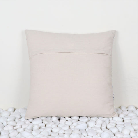 Hand Loom Woven Texture BLue and White Cushion Cover