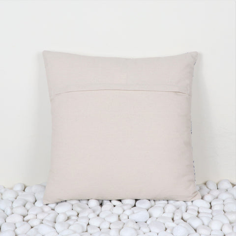 Set Of 2 Hand Loom Woven Texture BLue White Cushion Cover