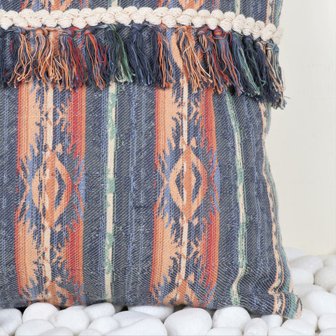 Set Of 3 Hand Loom Woven Texture Boho Black Red Cushion Cover