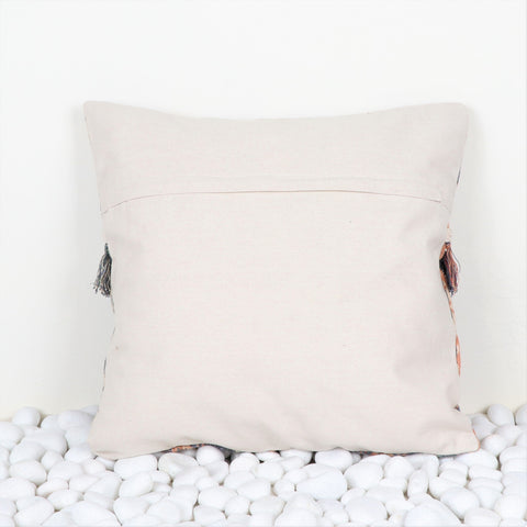 Set Of 3 Hand Loom Woven Texture Boho Black Red Cushion Cover