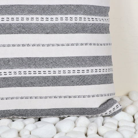 Set Of 2 Hand Loom Woven Texture Boho Ivory Pink Cushion Cover