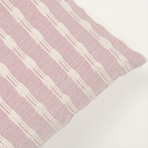 Hand Loom Woven Texture Boho Ivory and Salmon Cushion Cover