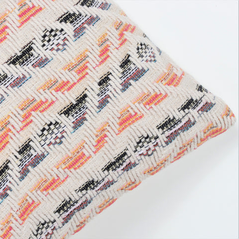 Set Of 3 Hand Loom Woven Texture Boho Ivory Red Cushion Cover
