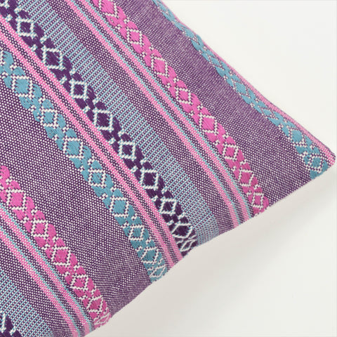 Set Of 2 Hand Loom Woven Texture Boho Ivory Pink Cushion Cover