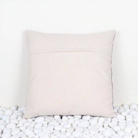 Set Of 2 Hand Loom Woven Texture Boho Ivory Pink Cushion Cover