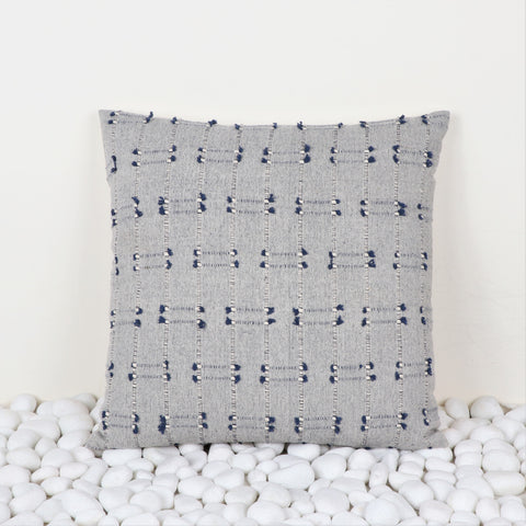 Hand Loom Woven Texture Boho Ivory and Pink Cushion Cover