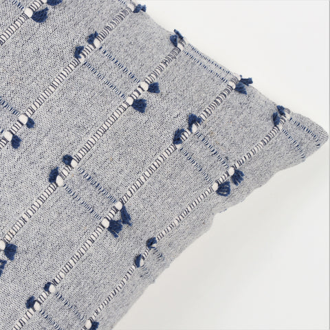 Hand Loom Woven Texture Boho Ivory and Pink Cushion Cover