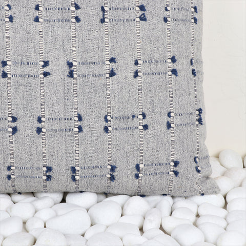 Hand Loom Woven Texture Boho Ivory and Pink Cushion Cover