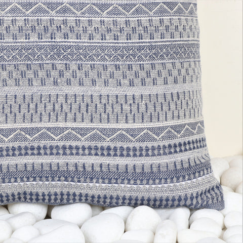 Hand Loom Woven Texture Boho Ivory and Pink Cushion Cover