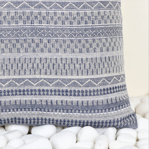 Set Of 2 Hand Loom Woven Texture Boho Ivory Pink Cushion Cover