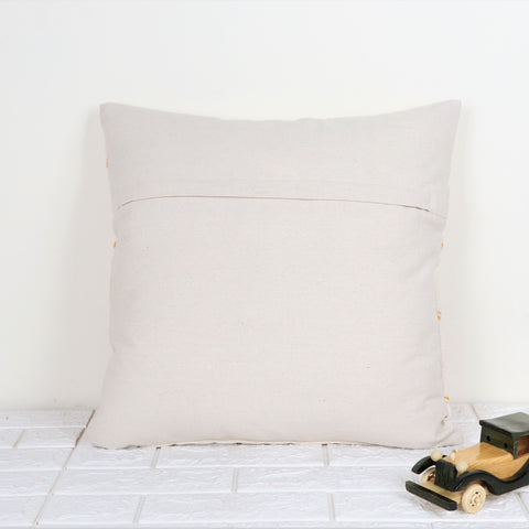 Hand Tufted Texture Boho Yellow and Orange Tassel Cushion Cover