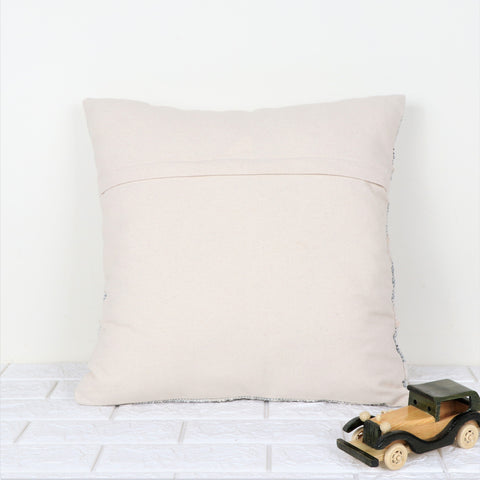 Set Of 2 Hand Tufted Texture Boho Ivory BlueCushion Cover