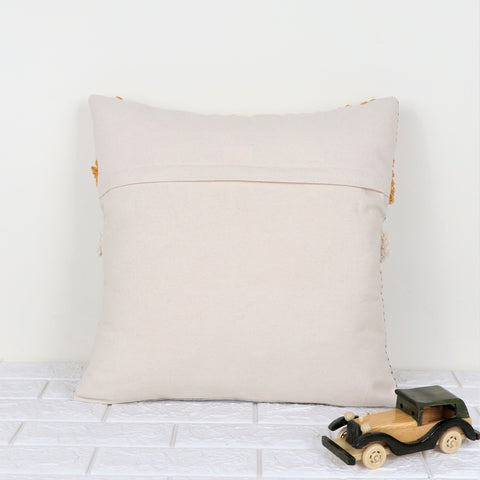 Set Of 3 Hand Tufted Texture Boho Blue Yellow Cushion Cover