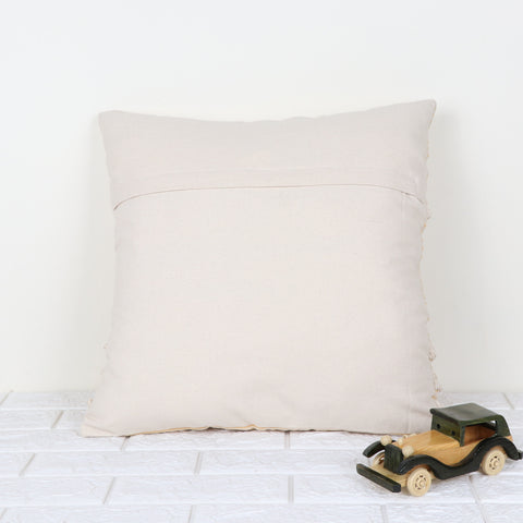 Hand Tufted Texture Boho Yellow and Ivory Cushion Cover