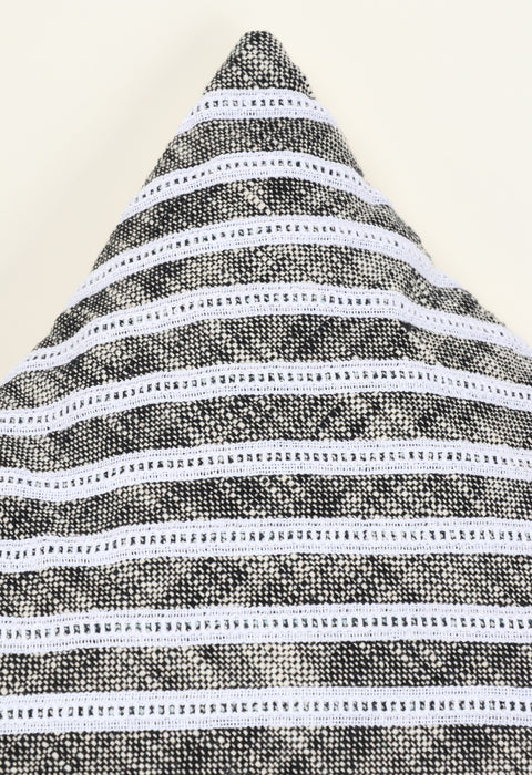Set Of 3 Black Stripe Hand loom Chembrey Natural TNT Cotton Cushion Cover