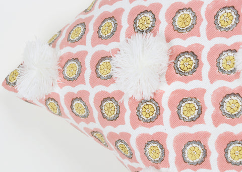 Hand Tufted Texture Boho Orange and White Cushion Cover