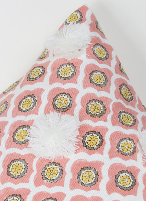 Hand Tufted Texture Boho Orange and White Cushion Cover