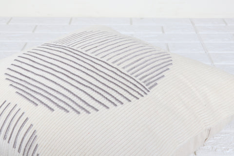 Hand Tufted Texture Boho Ivory and Gray Cushion Cover