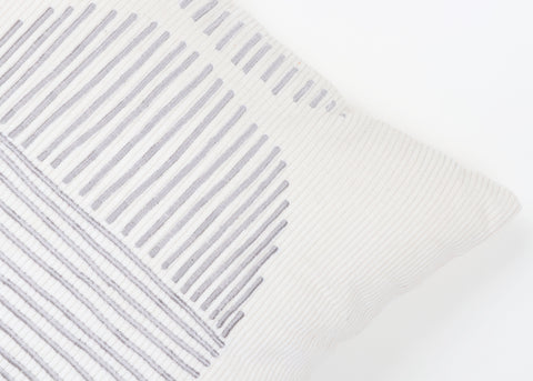 Hand Tufted Texture Boho Ivory and Gray Cushion Cover