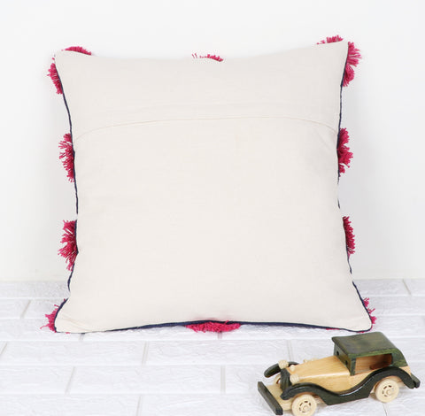 Hand Tufted Texture Boho Black and Ivory Cushion Cover