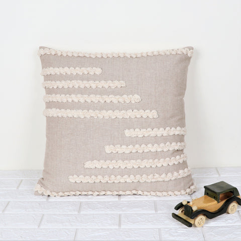 Set Of 3 Hand Tufted Texture Boho Beige Pink Cushion Cover