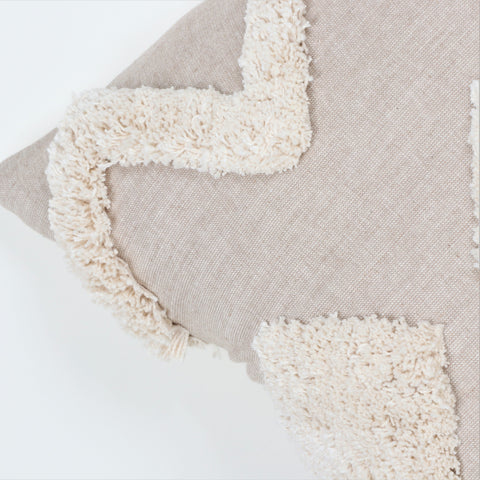 Set Of 3 Hand Tufted Texture Boho Beige Pink Cushion Cover
