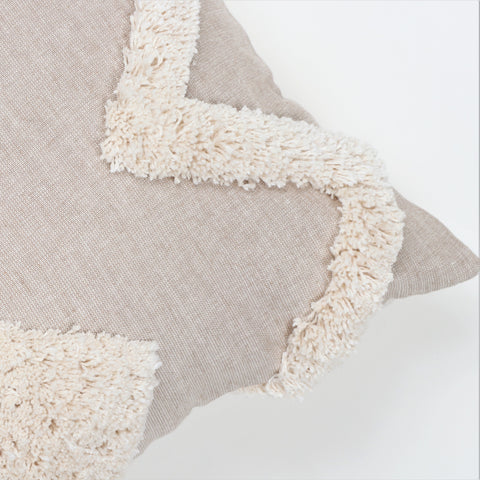Set Of 3 Hand Tufted Texture Boho Beige Pink Cushion Cover