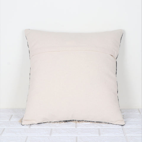 Set Of 3 Hand Tufted Texture Boho Black Ivory Cushion Cover