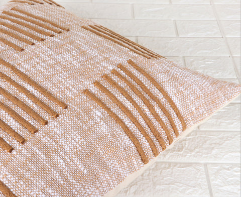 Set Of 3 Hand Tufted Boho Ivory Gray Cushion Cover