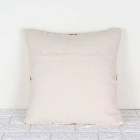 Hand Tufted Boho Ivory and Yellow Cushion Cover