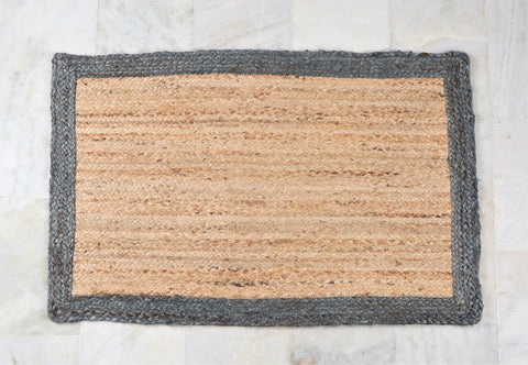 Beige And Gray Jute Braided Round Rug Kitchen Carpet Flooring Rug Reversible Mat