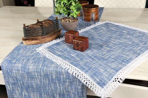 Blue And Ivory Table or Dining Table Cover for Table With Placemat
