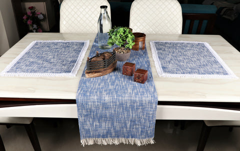 Blue And Ivory Table or Dining Table Cover for Table With Placemat