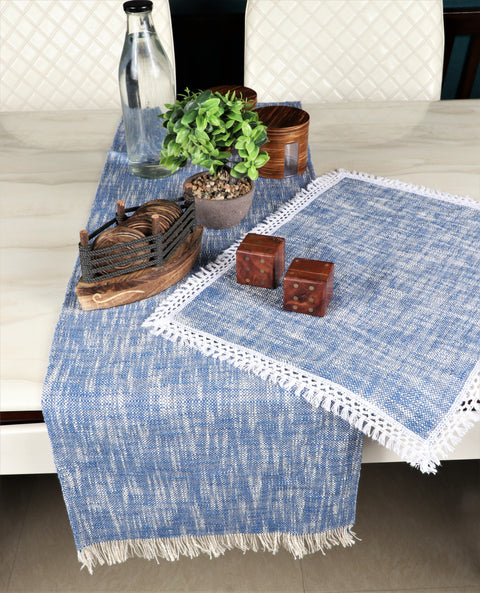 Blue And Ivory Table or Dining Table Cover for Table With Placemat